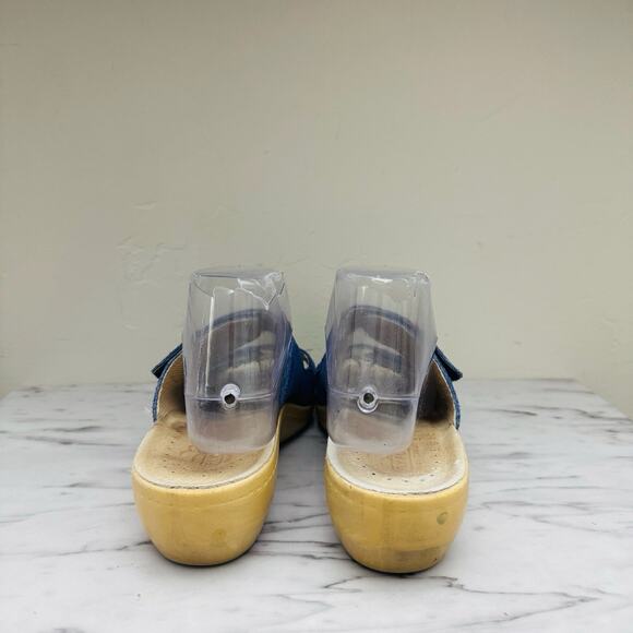 Fly Flot Anatomic Blue Leather Slide Wedge Sandals Women’s Size 8.5 - Picture 5 of 10